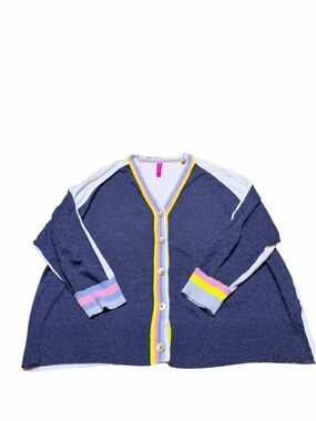 Zaket & Plover Cardigan with Pastel Stripe Trim